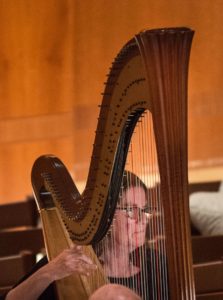 Photograph of our harpist.