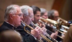 Photograph of the trumpet section.