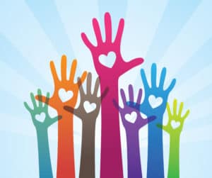 Illustrated Image of Hands Raised to Volunteer