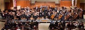 In-concert photo of the symphony.